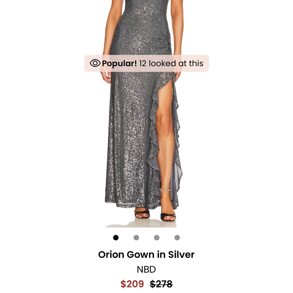 NBD Silver Sequin Orion Gown Revolve